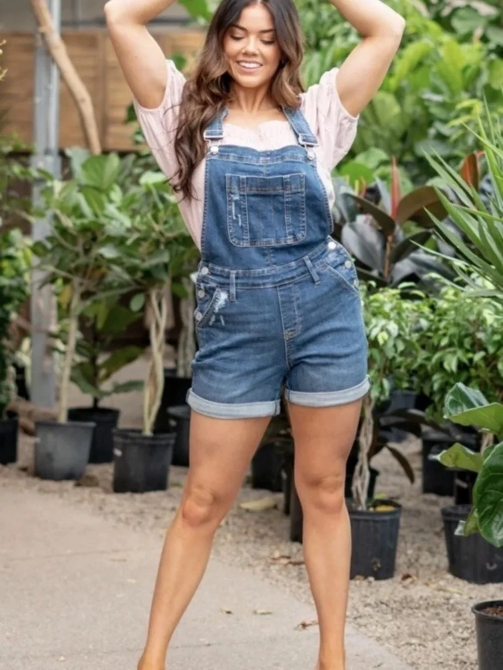 JUST BLUE | Denim Short Overalls